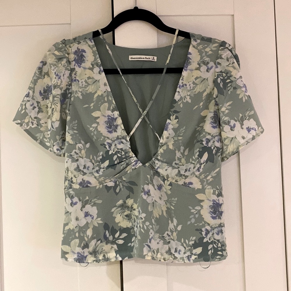 Green Floral Blouse